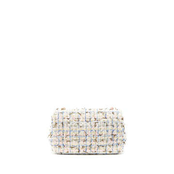 Chanel rectangular mini flap Bag tweed multicolour LGHW
