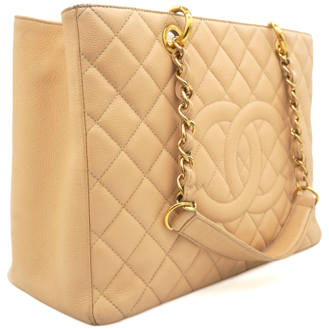 Chanel Caviar Quilted Grand Shopping Tote GST Beige Clair