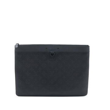 Louis Vuitton Discovery Pochette Monogram Shadow Black with Black Hardware