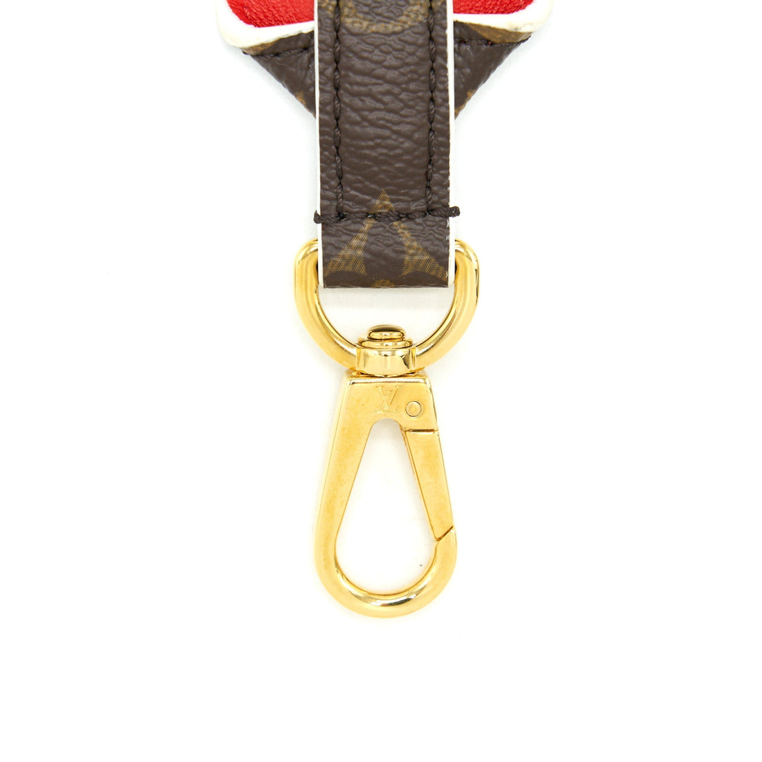 Louis Vuitton Bandouliere double side Shoulder Strap Monogram Canvas Red GHW