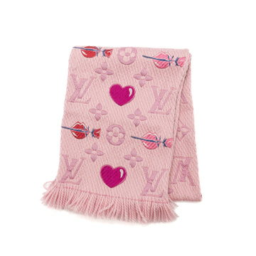 Louis Vuitton scarf wool /silk pink with limited print