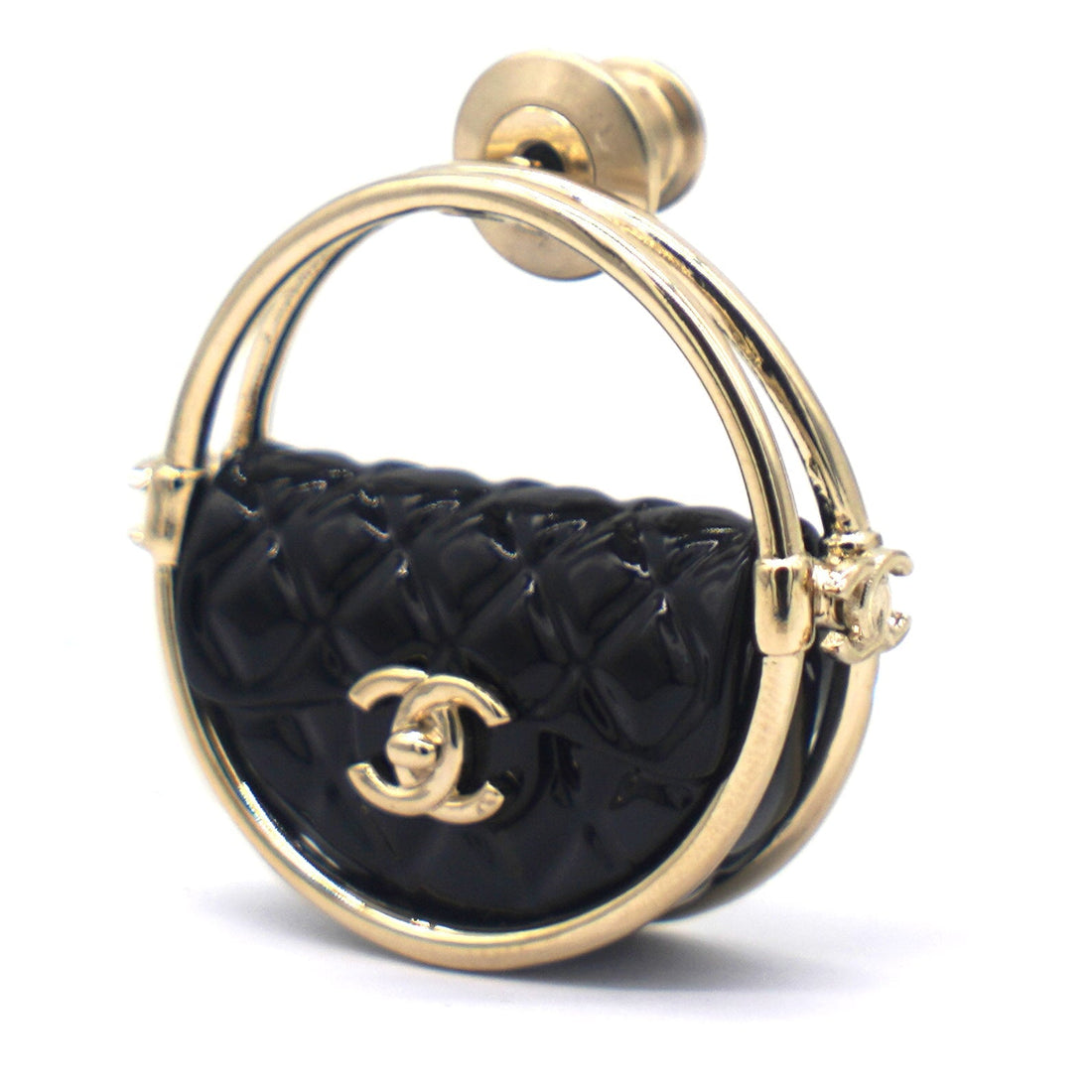 Chanel Quilted Flap Hoop Brooch