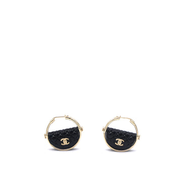 Chanel Quilted Flap Hoop Earrings