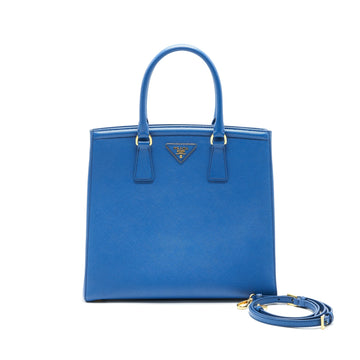 PRADA Shopping Saffiano Lux Cobalto Bag in Blue