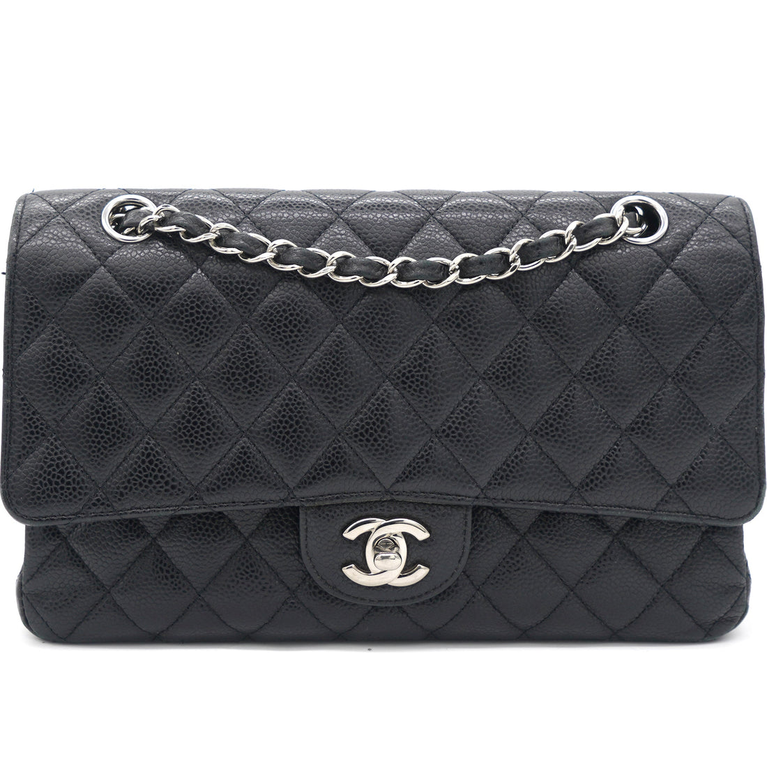 Chanel Caviar Quilted Medium Double Flap Black SHW