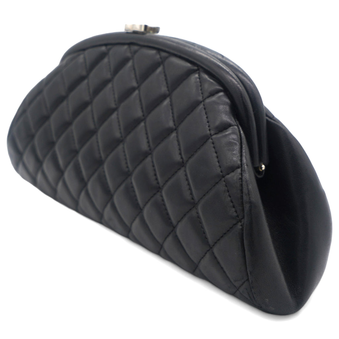 Chanel Lambskin Quilted Timeless Clutch Black