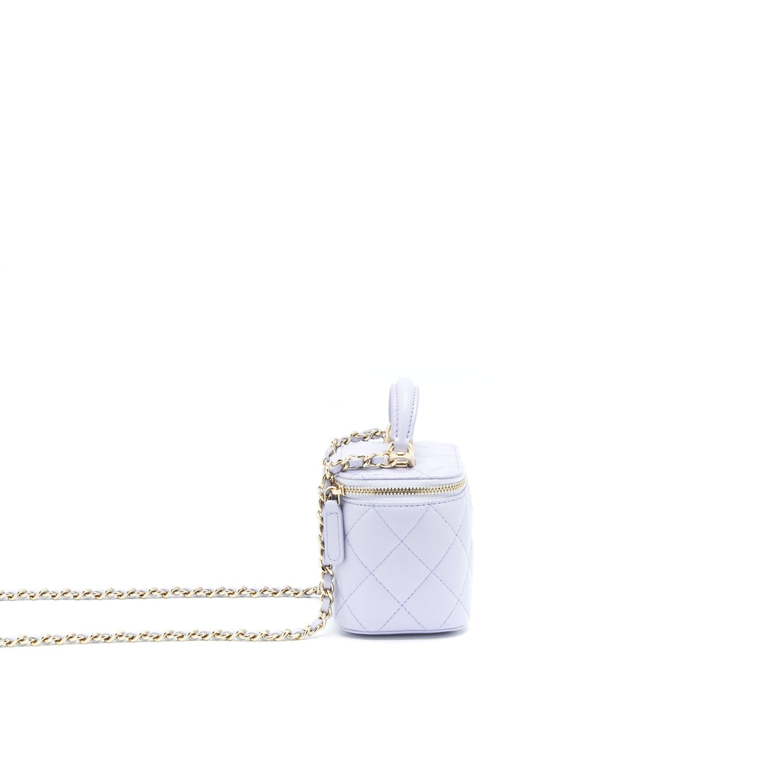 Chanel 21K Mini Top Handle Vanity With Chain Light Purple LGHW