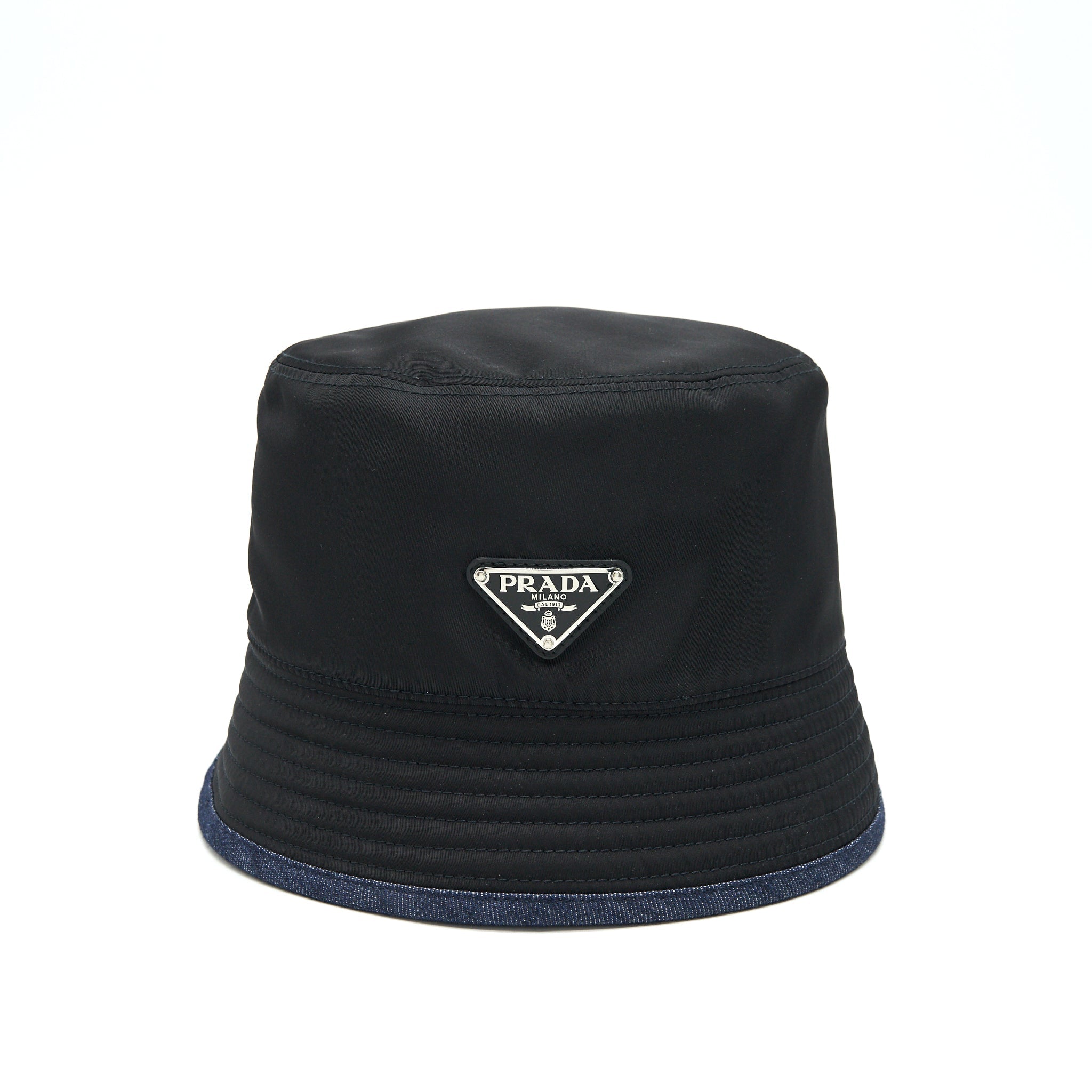 Prada Nylon and Denim Bucket Hat