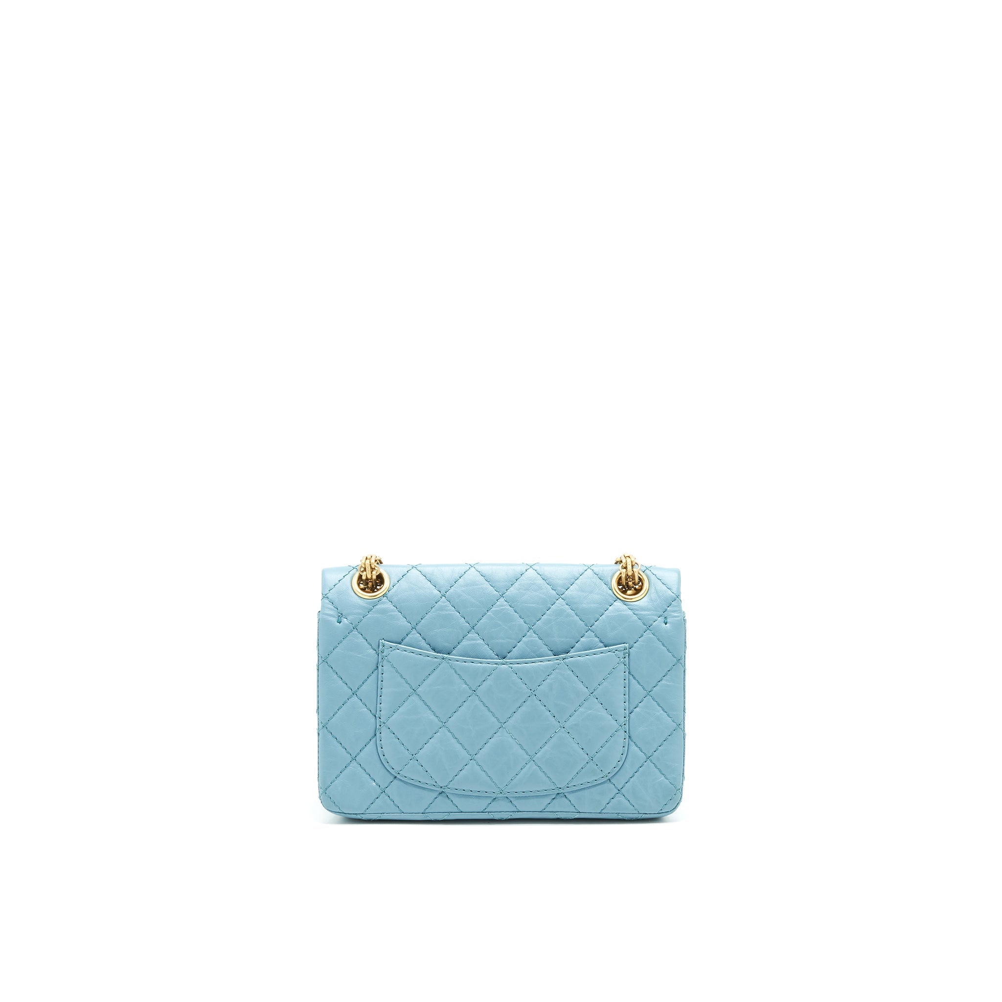 CHANEL MINI 2.55 REISSUE HANDBAG BLUE GHW
