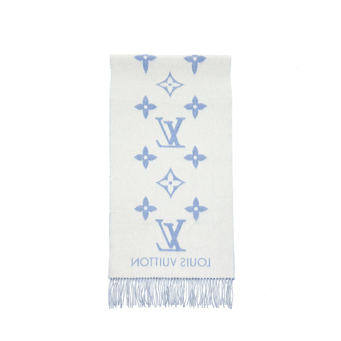 Louis. Vuitton Cashmere Shawl in Light Blue and Grey
