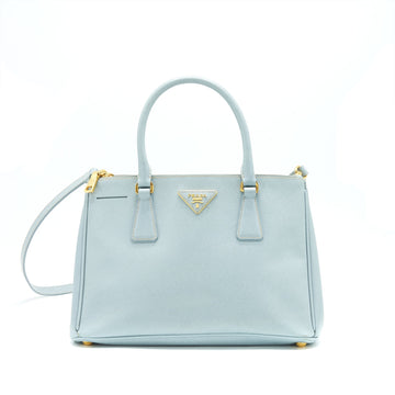 Prada Small Saffiano Leather Tote Bag Light Blue GHW