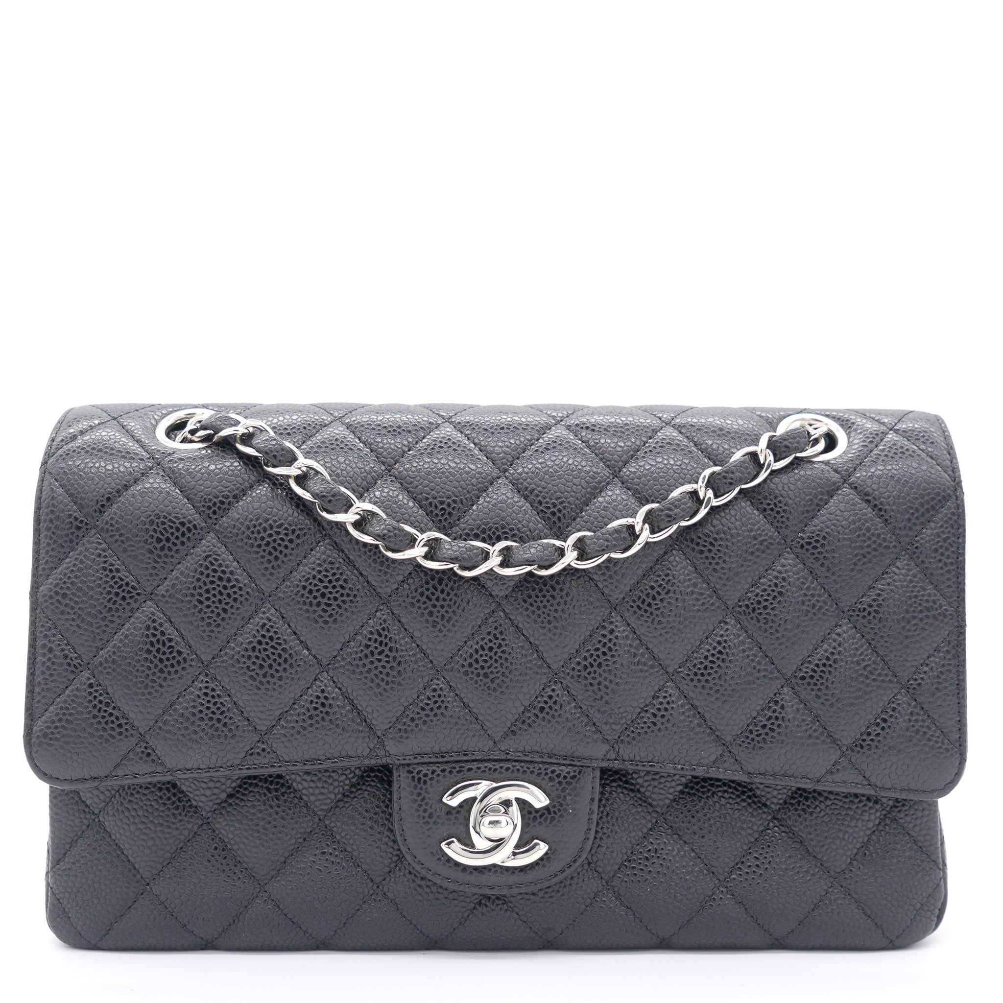 Chanel Caviar Quilted Medium Double Flap Black SHW