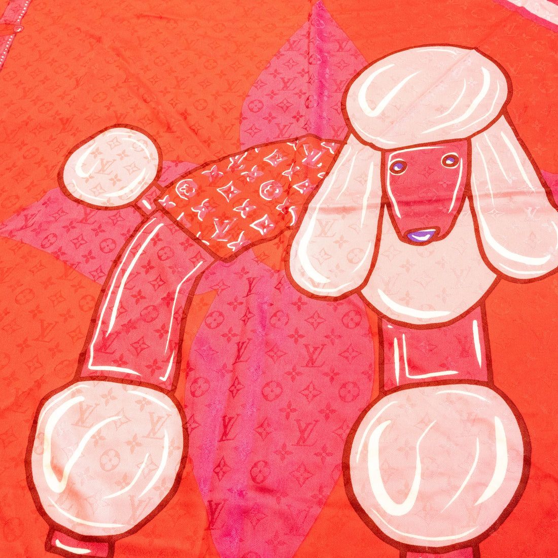 Louis Vuitton square scarf silk / wool red