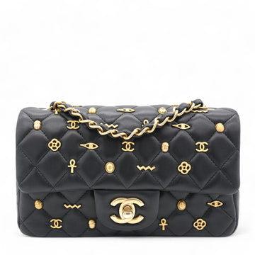 Chanel Quilted Egyptian Amulet Mini Rectangular Flap Black