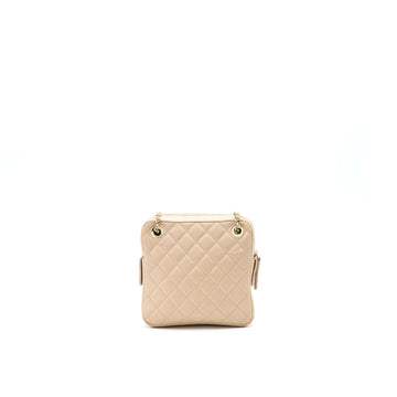 Chanel Quilted Chain Shoulder Bag/ Crossbody Bag beige LGHW