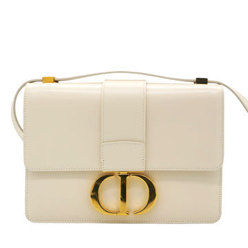 Dior White Leather 30 Montaigne Shoulder Bag