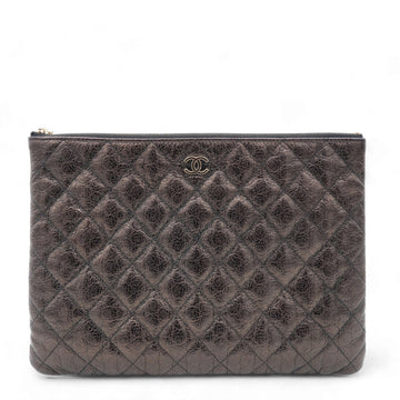 Chanel Classic Calfskin Rose-Embossed Clutch