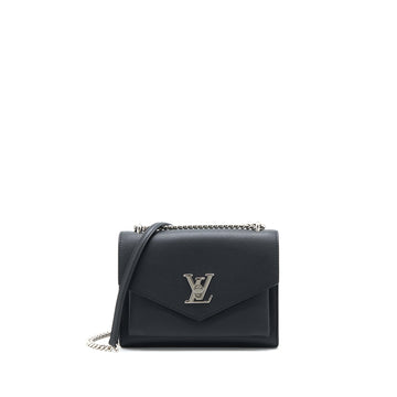 Louis Vuitton Mylockme Satchel Chain Bag Calfskin Black SHW