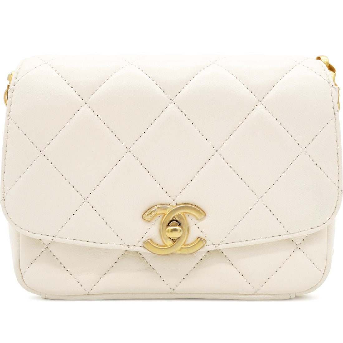 Chanel Quilted White Flap Bag