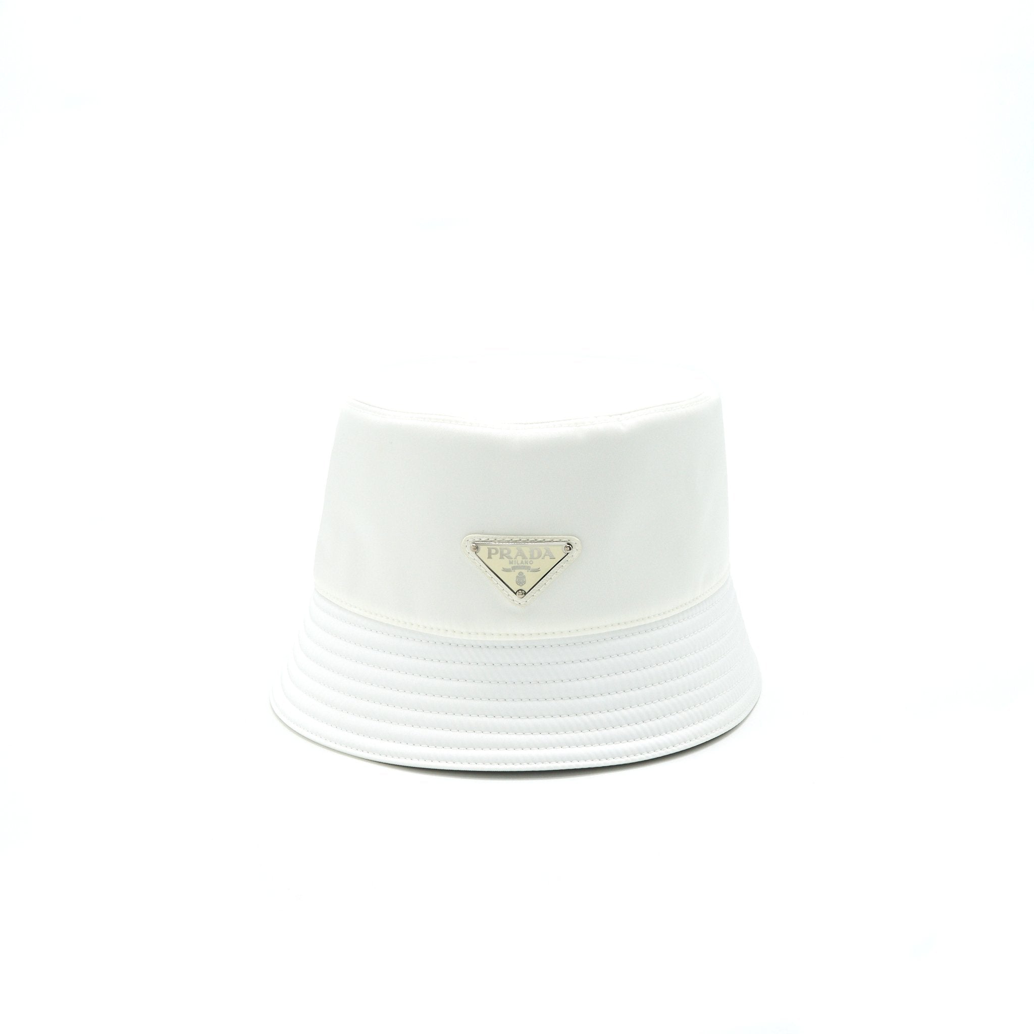 Prada Size M Nylon Bucket Hat White