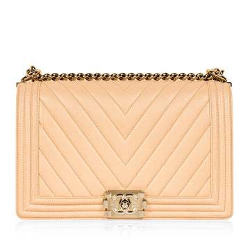 Chanel Large Boy Bag Chevron Lambskin