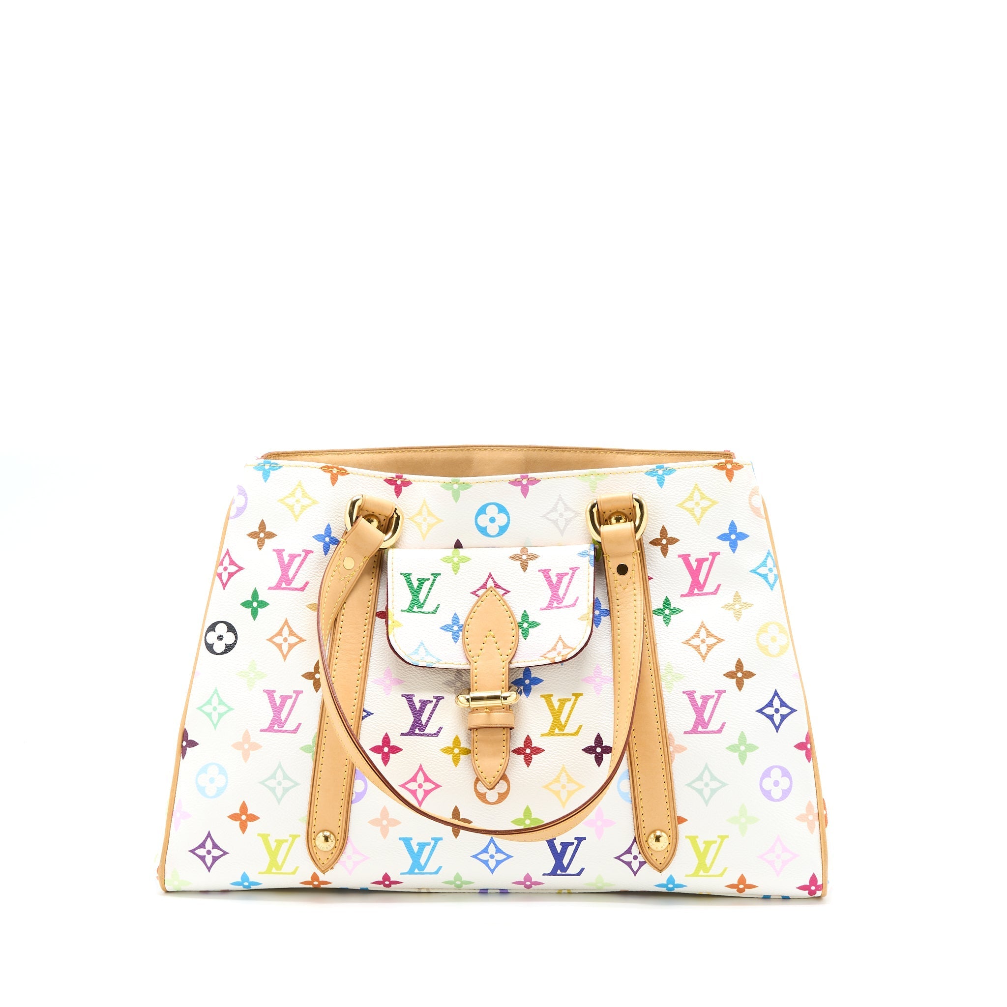 Louis Vuitton Aurelia Shoulder Bag White Multicolour Monogram Canvas GHW