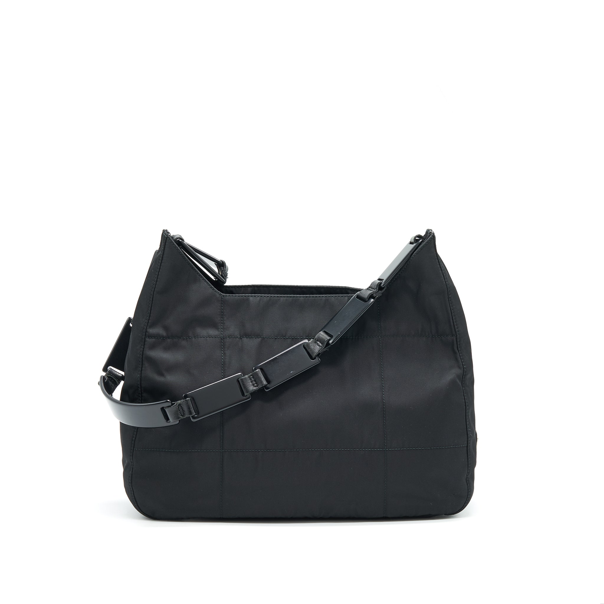 PRADA NYLON SHOULDER BAG IN BLACK