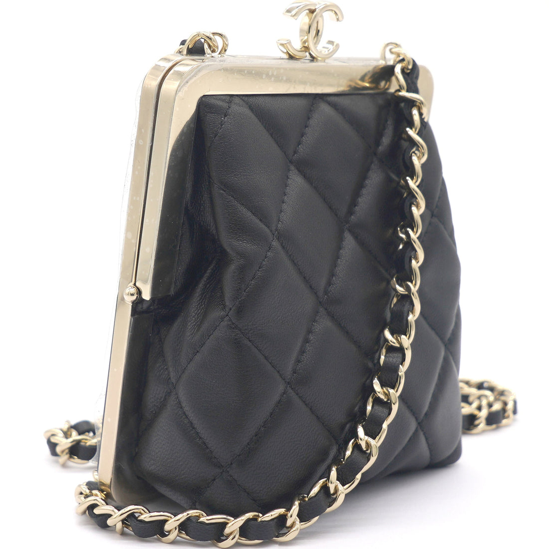 Chanel PVC Quilted Wallet On Chain Black