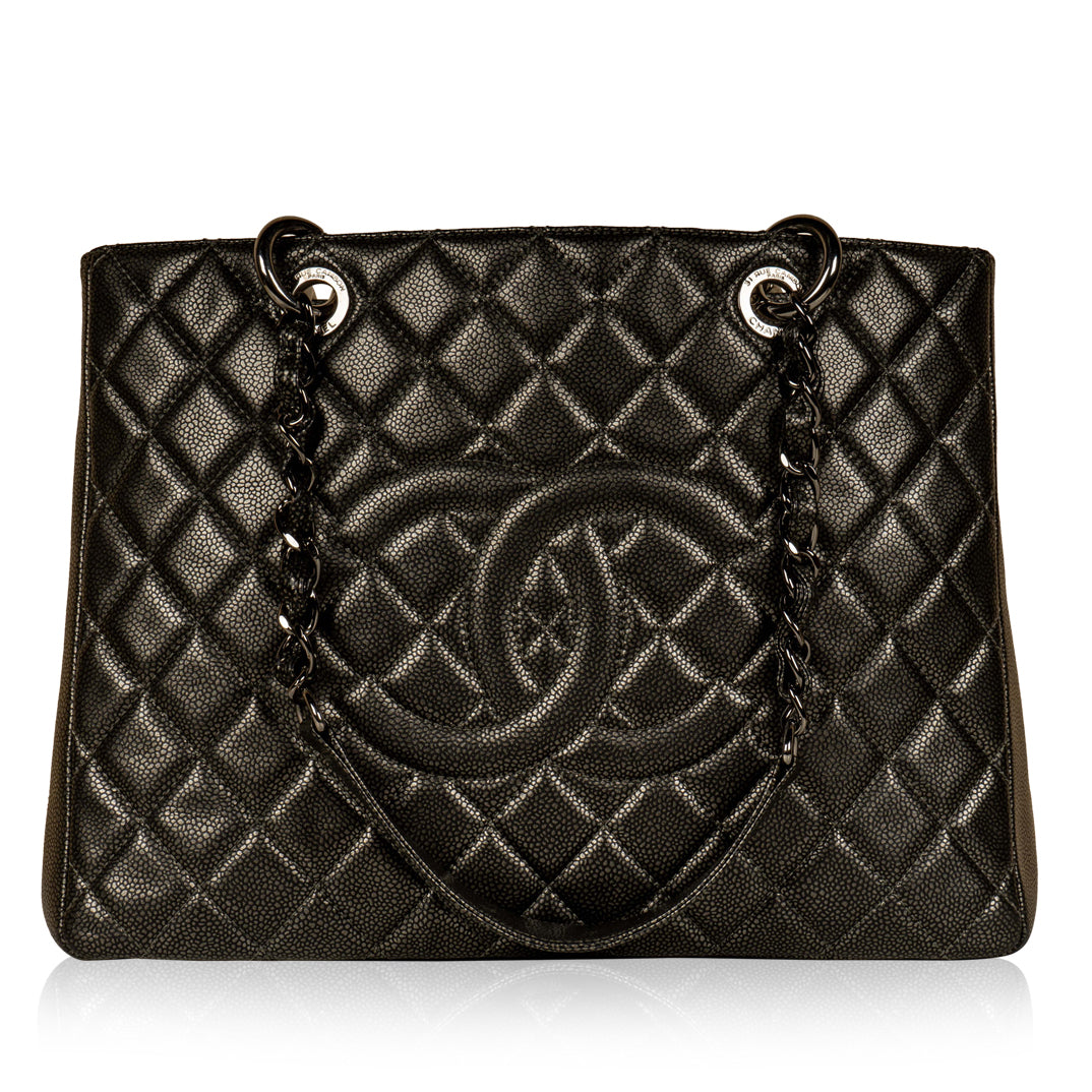 Chanel GST Metallic Caviar