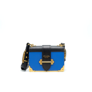 PRADA LEATHER CASHIER BAG MAREA/NERO GHW