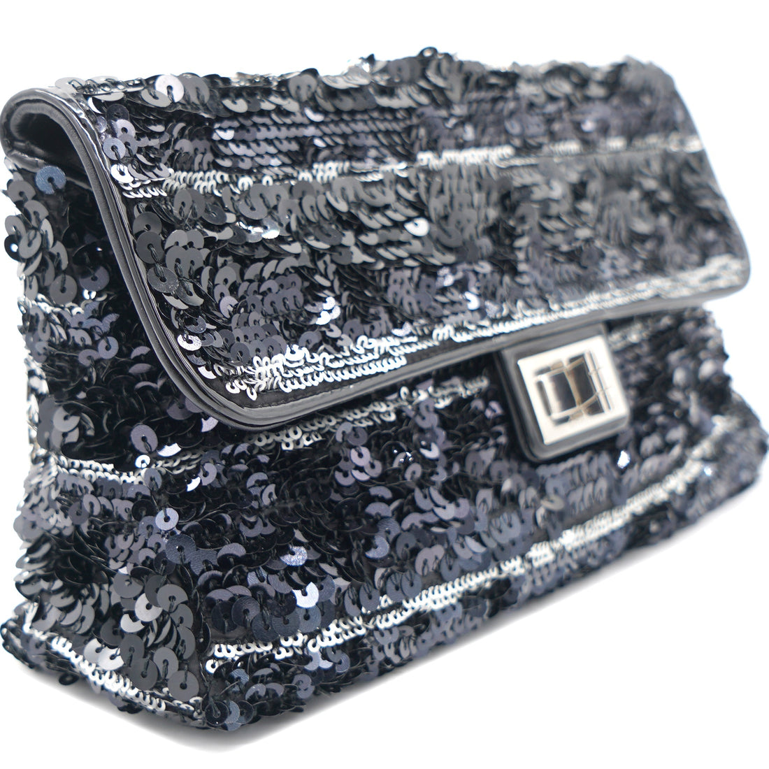 Chanel Reissue Sequin Medium Flap Bag Black/Silver