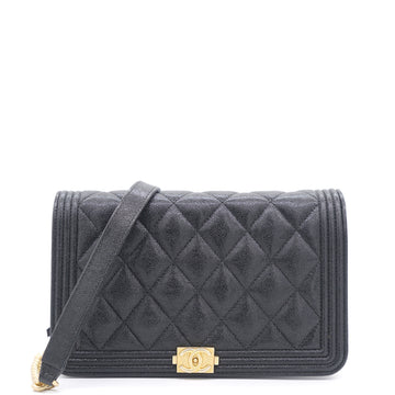 Chanel Caviar Quilted Boy Wallet on Chain WOC Black