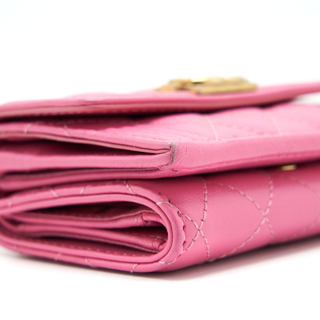 Chanel Boy Small Wallet Pink Brushed Lambskin GHW