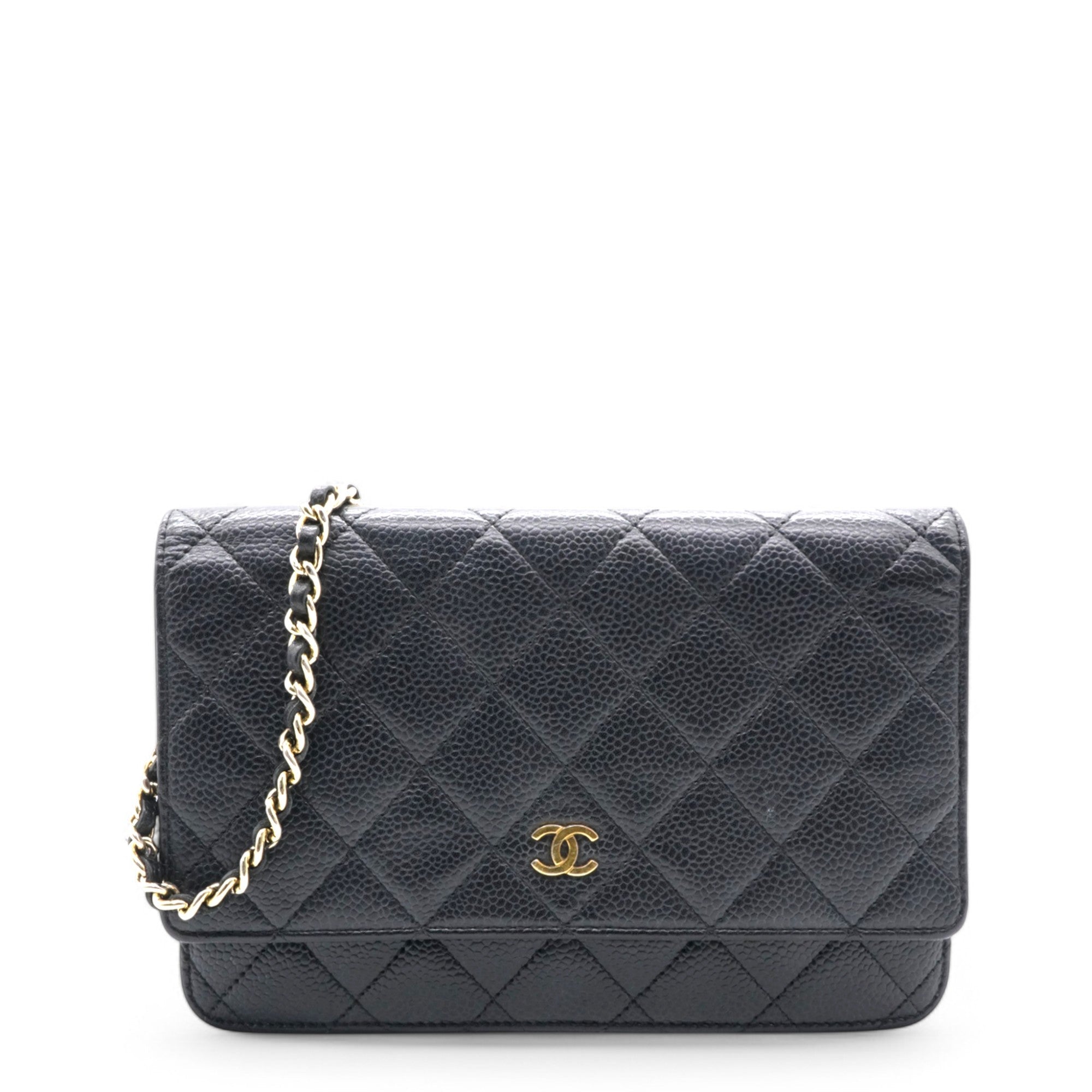 Chanel Caviar Quilted Wallet on Chain WOC Black