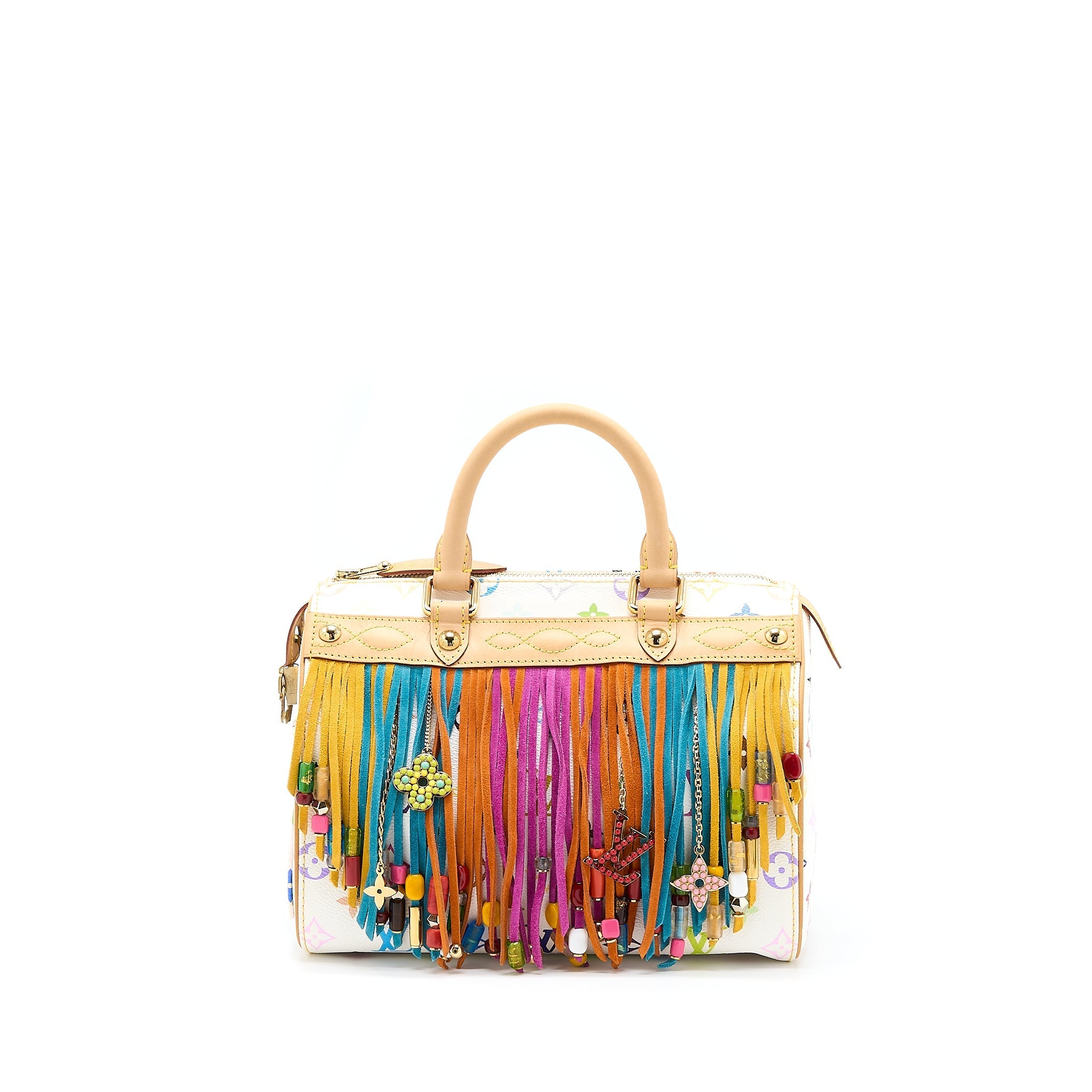 Louis Vuitton Vintage Speedy 25 Limited Edition White/Multicolour GHW