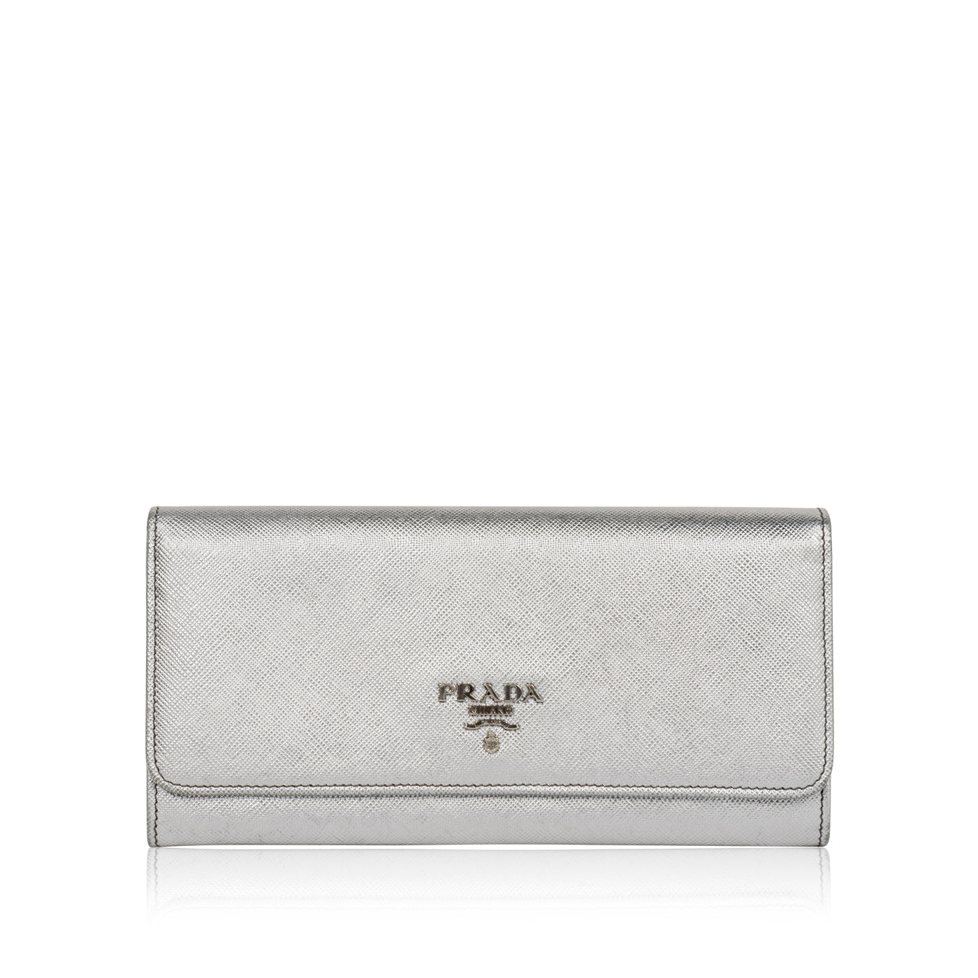 Prada Metallic Saffiano Wallet