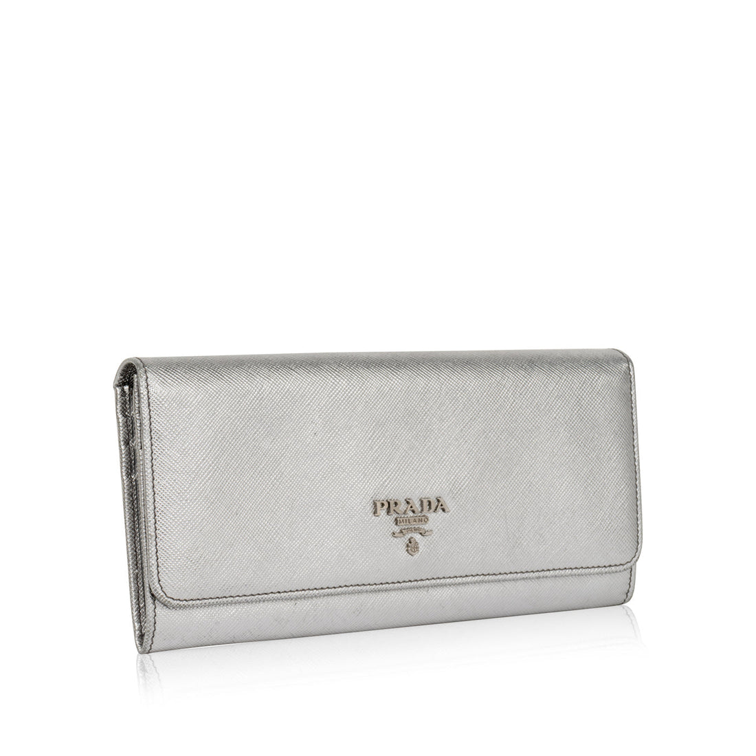 Prada Metallic Saffiano Wallet