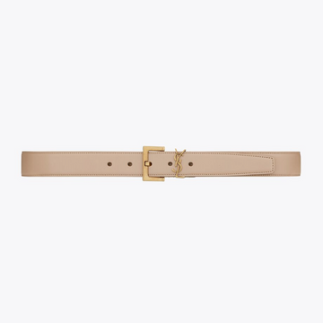 Dark Beige Cassandre Belt With Square Buckle Designer Belts for Women