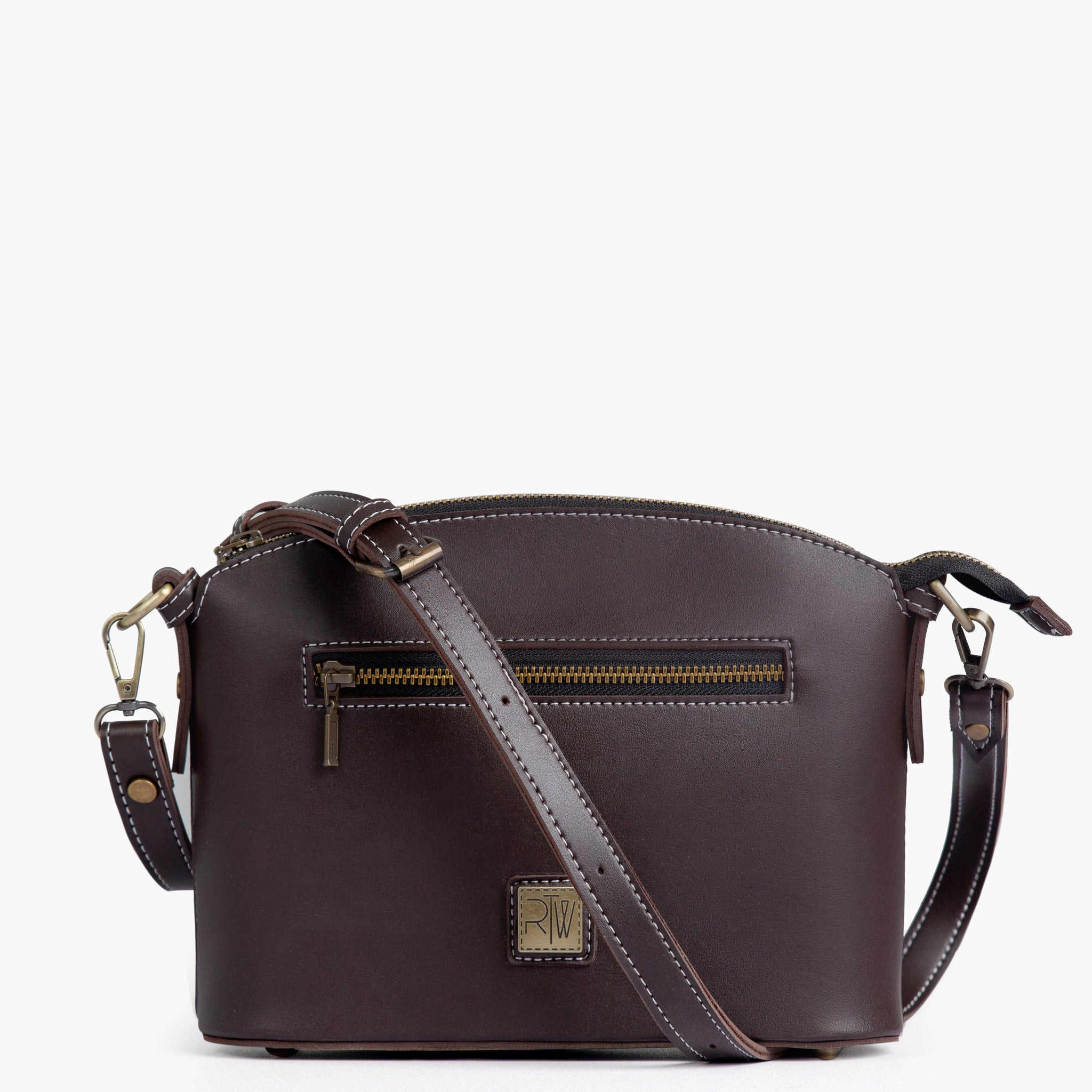 Dark brown dome cross-body bag
