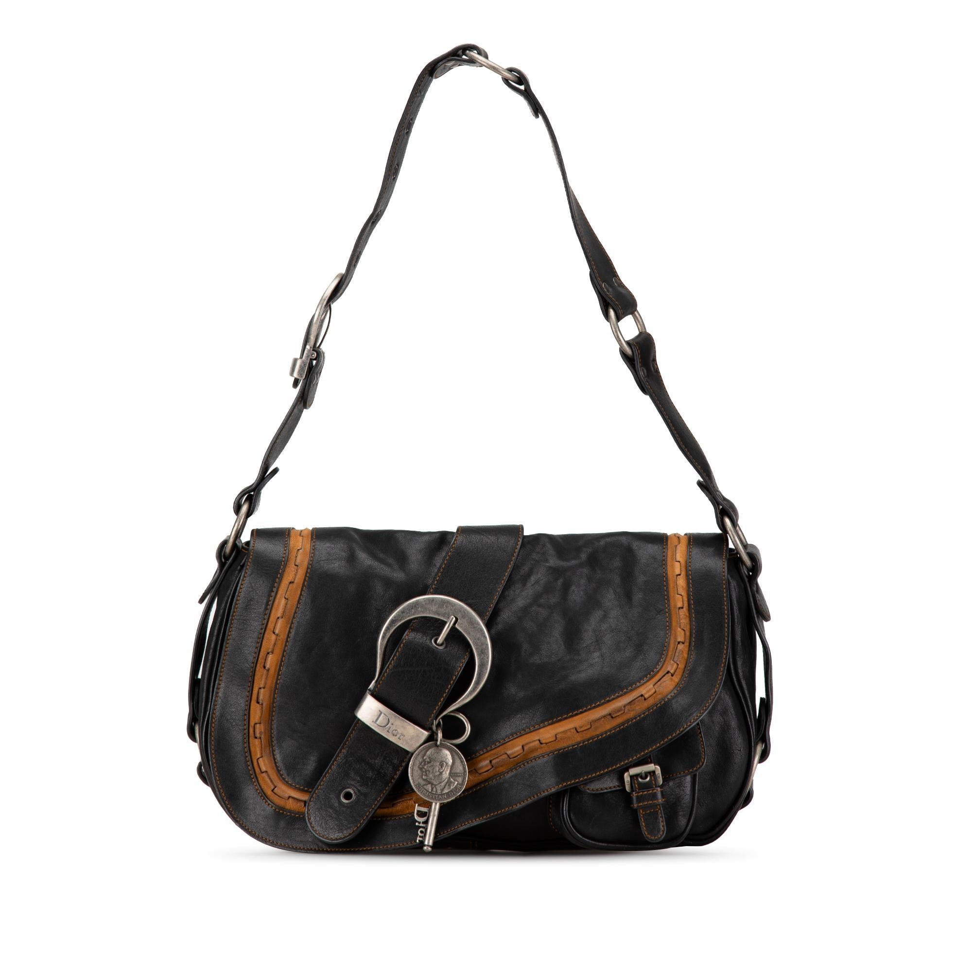 Dior Calfskin Gaucho Double Saddle Shoulder Bag (SHG-XIEEW1)