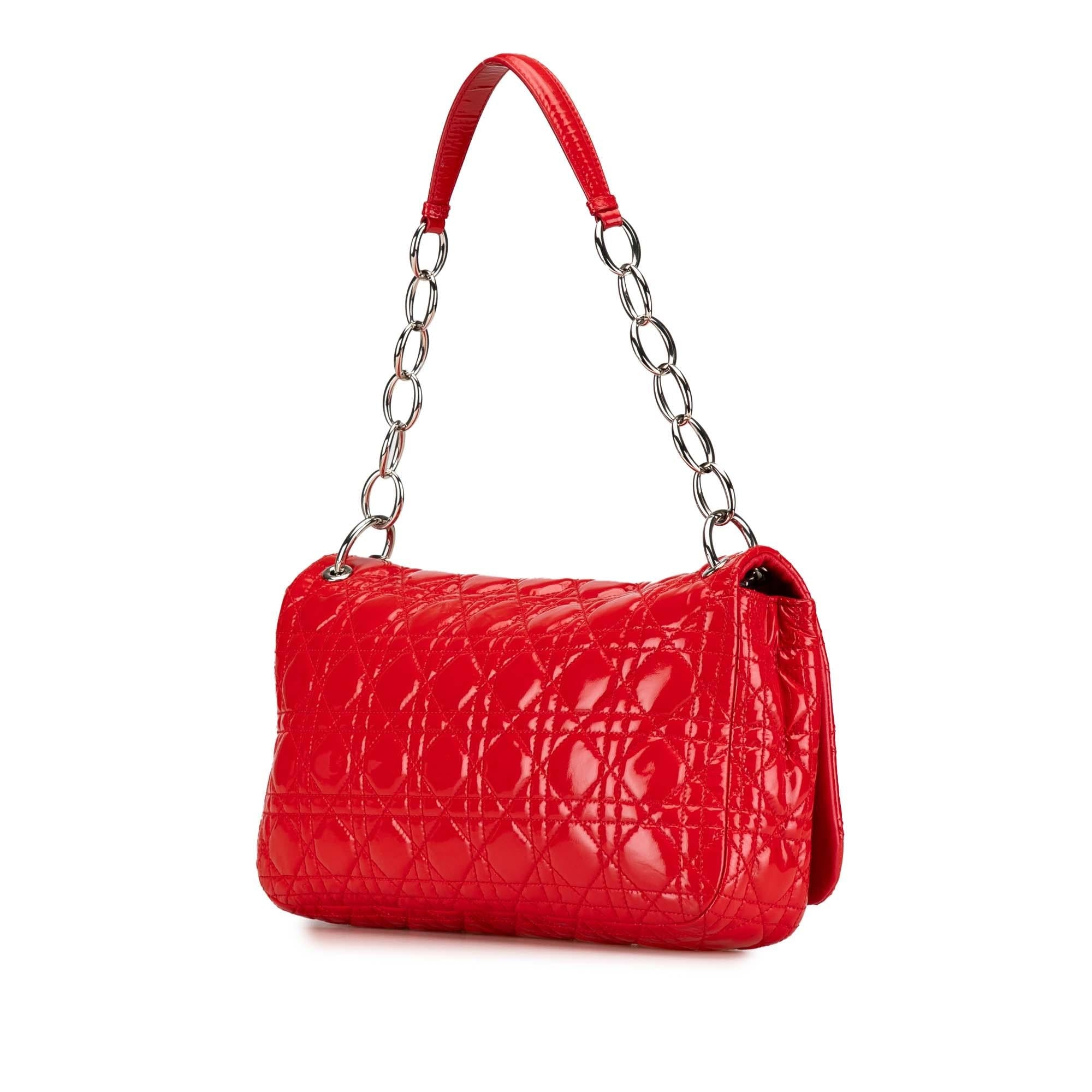 Dior Patent Cannage Rendezvous Shoulder Bag