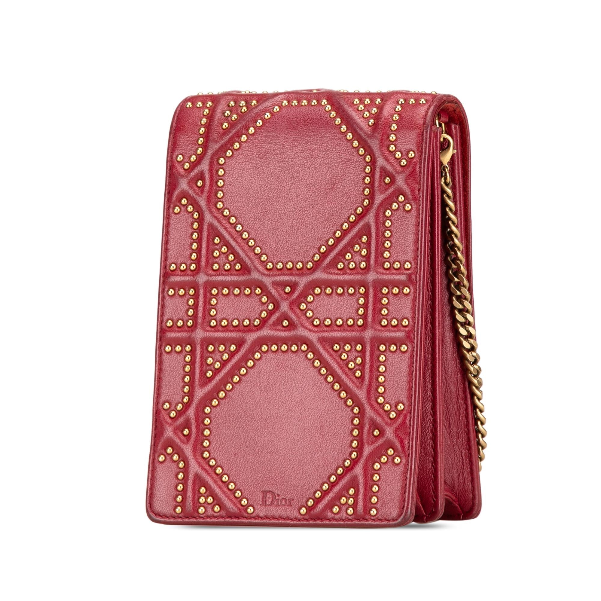 Dior Studded Diorama Vertical Clutch