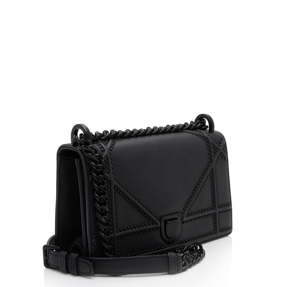 Dior Matte Calfskin Studded Diorama Small Shoulder Bag (SHF-oMRVIQ)