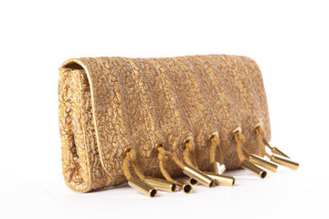 Donna Karan Metallic Gold Magnetic Closure Clutch