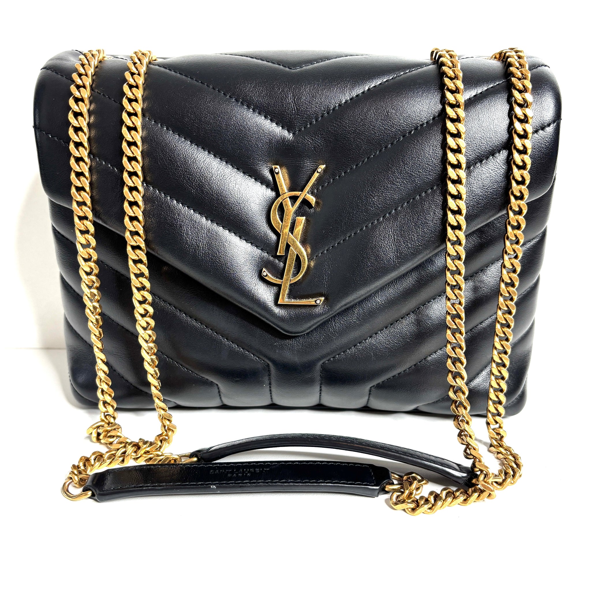 Saint Laurent Loulou Small Quilted Black Leather Shoulder Bag