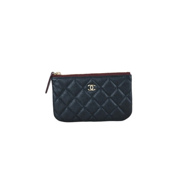 Excellent?Rank SA??CHANEL Caviar Skin Calf Leather Card Holder Black IC Chips Model?X25062321