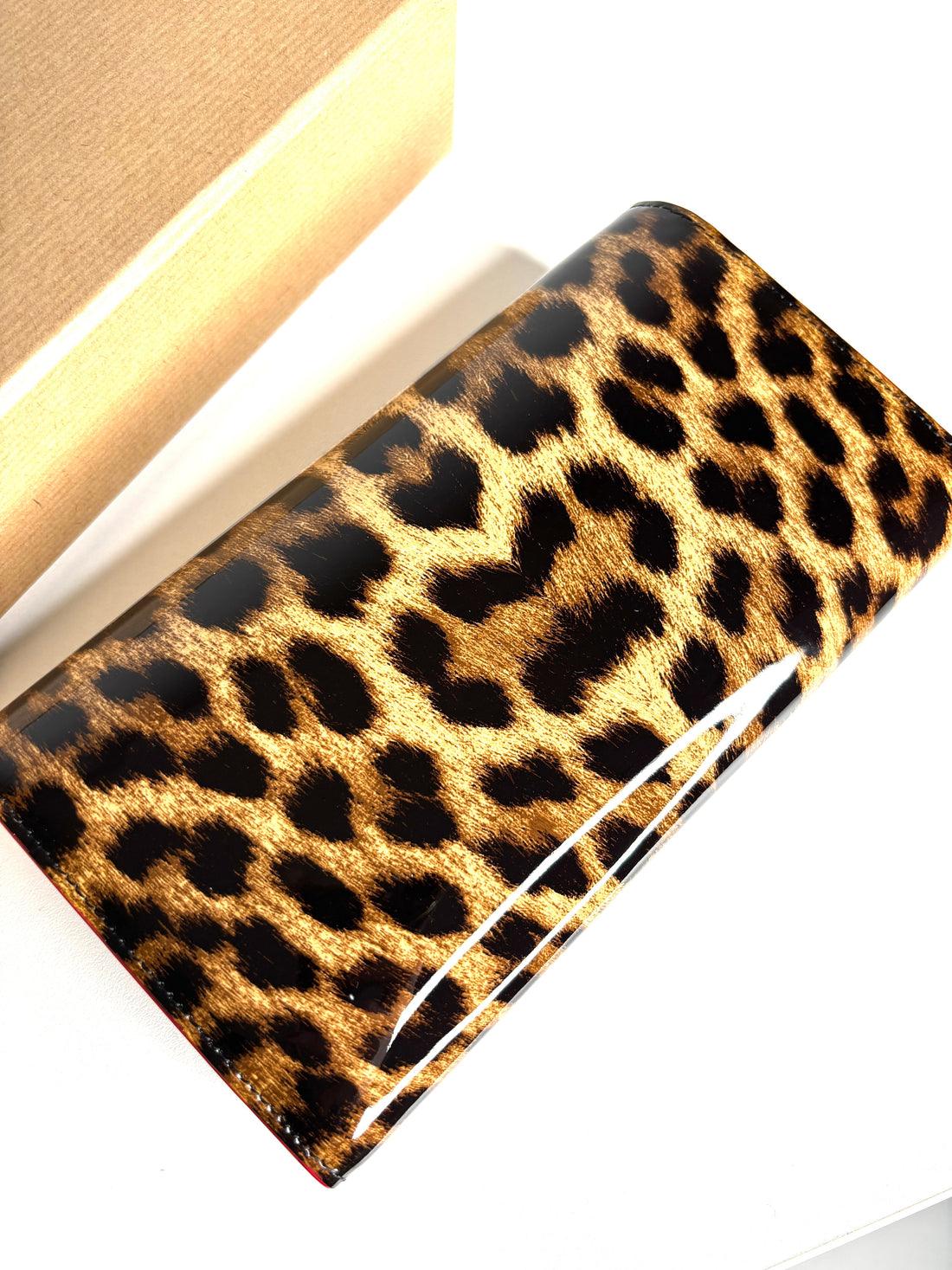 Christian Louboutin Macaron Leo Patent Spikes Wristlet Wallet Clutch Bag