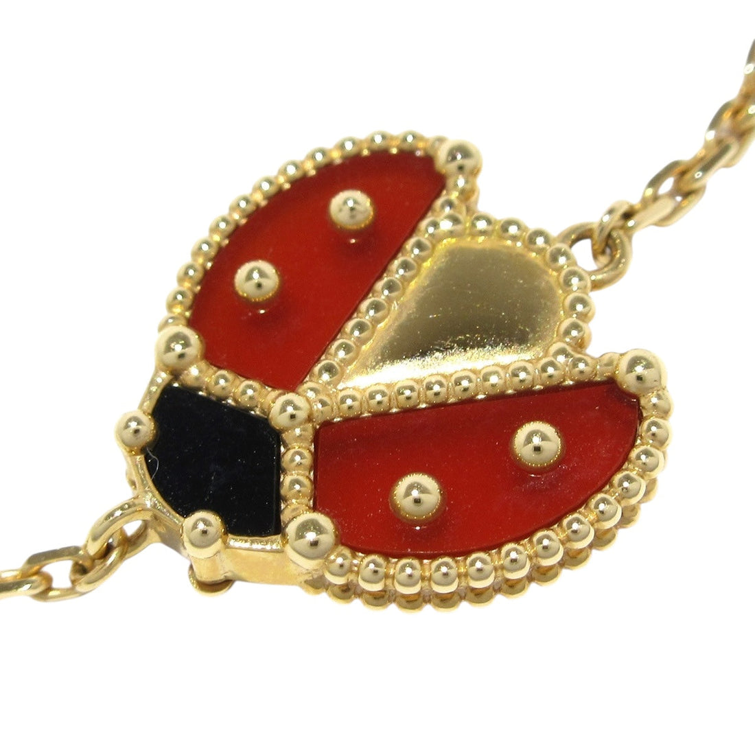 18K Rose Gold Lucky Spring Open Wing Ladybug Bracelet