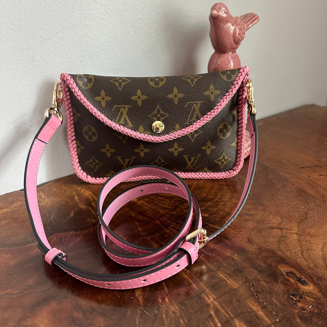 The Falcon - Monogram Crossbody in Pink