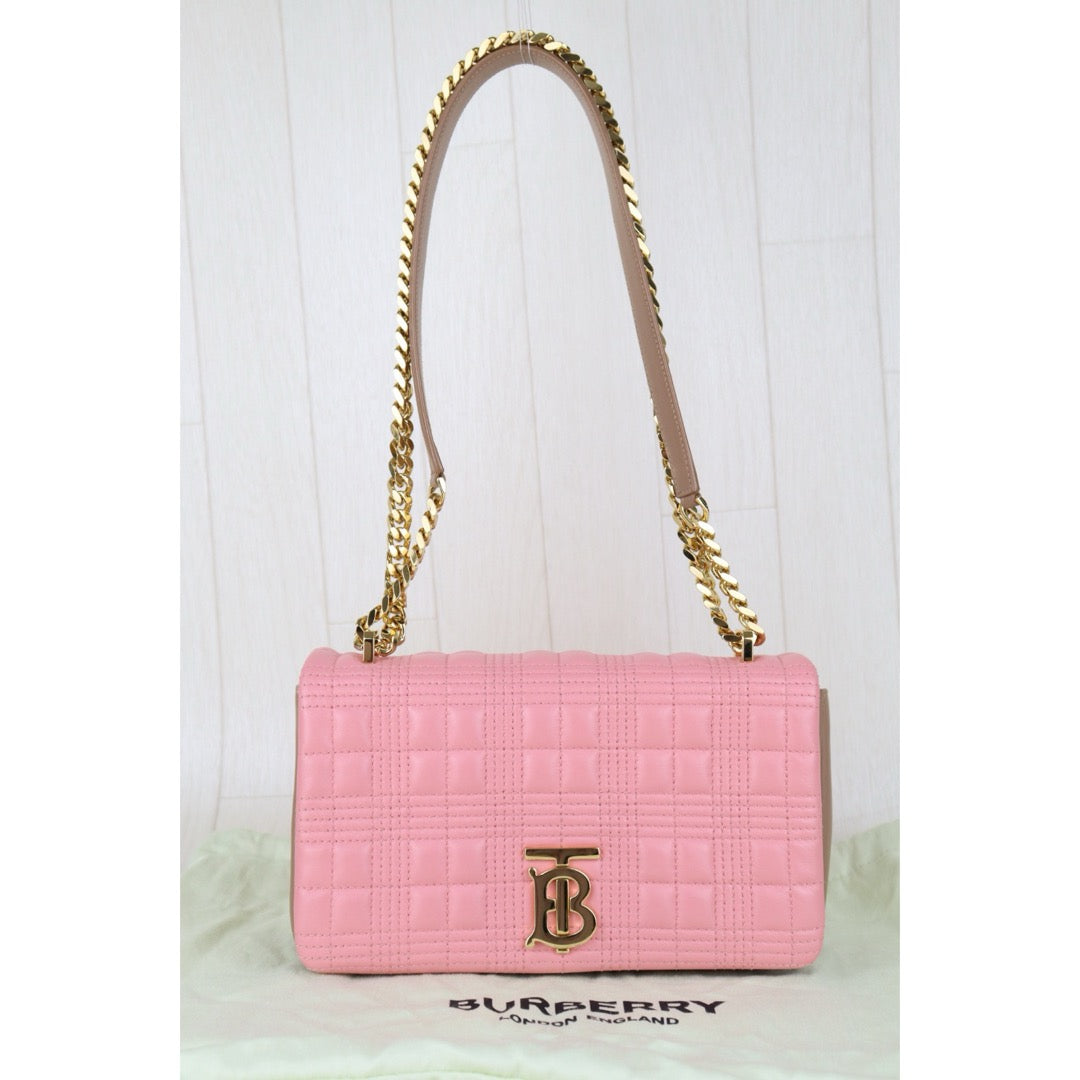 Very Good ( Rank A)?BURBERRY Matrasse Chain Lola Shoulder Bag Pink ?H25063011